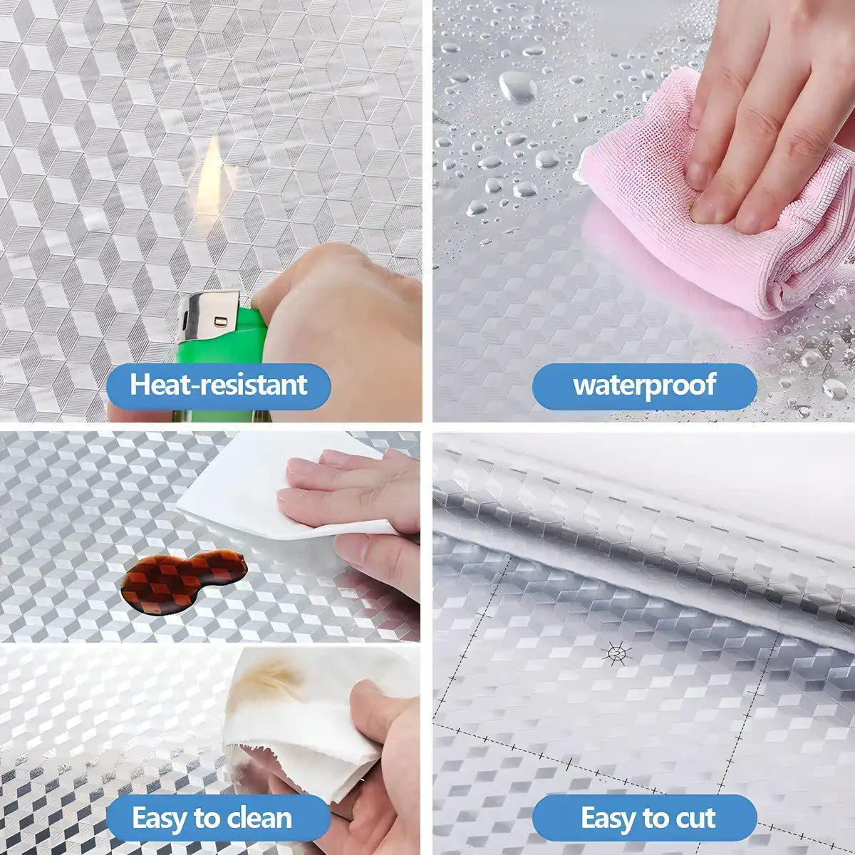 Kitchen Wall Protector-Kitchen Back splash Aluminum Foil Sticker ( 2 Meter, 2 Roll)