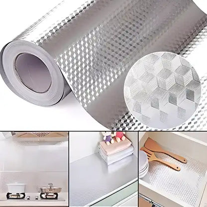 Kitchen Wall Protector-Kitchen Back splash Aluminum Foil Sticker ( 2 Meter, 2 Roll)