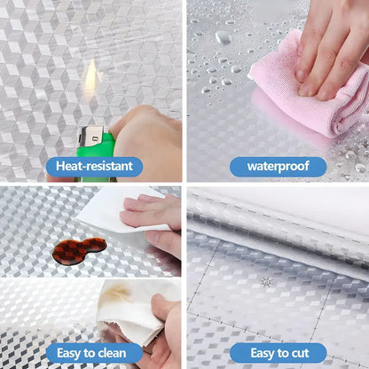 Kitchen Wall Protector-Kitchen Back splash Aluminum Foil Sticker ( 2 Meter, 2 Roll)