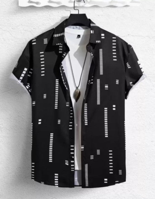 Men Regular Fit Printed Spread Collar Casual Shirt