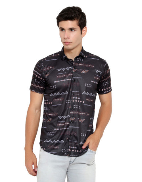 Men Regular Fit Self Design Casual Shirt