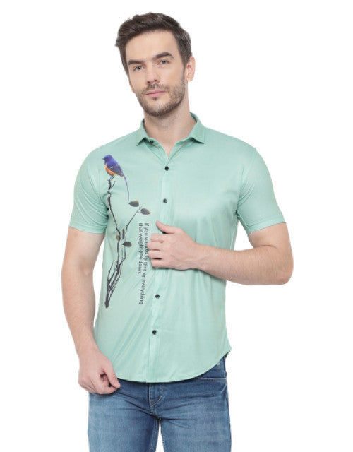 Men Regular, Super Slim Fit Graphic Print Slim Collar Casual Shirt