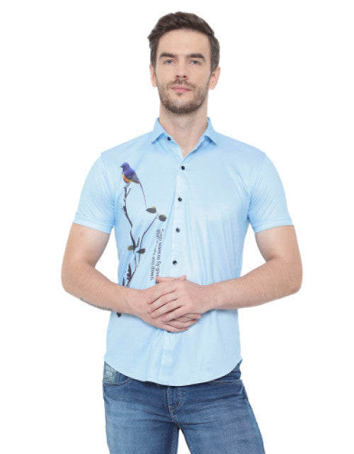 Men Regular, Super Slim Fit Graphic Print Slim Collar Casual Shirt