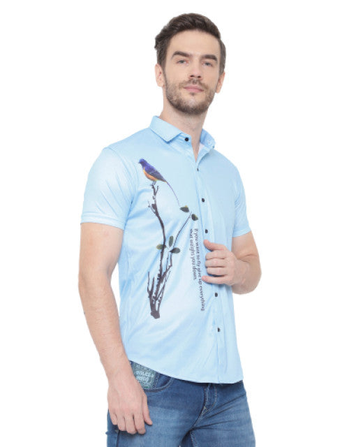 Men Regular, Super Slim Fit Graphic Print Slim Collar Casual Shirt