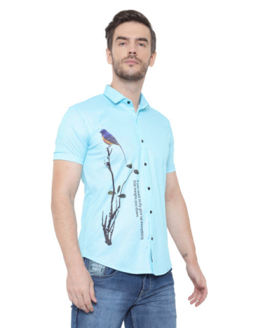 Men Regular, Super Slim Fit Printed Ribbed Collar Casual Shirt