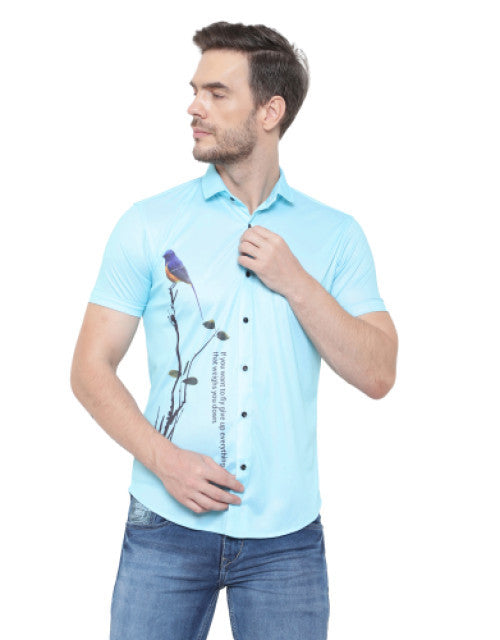 Men Regular, Super Slim Fit Printed Ribbed Collar Casual Shirt