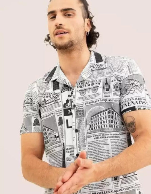 Men Slim Fit Printed Casual Shirt