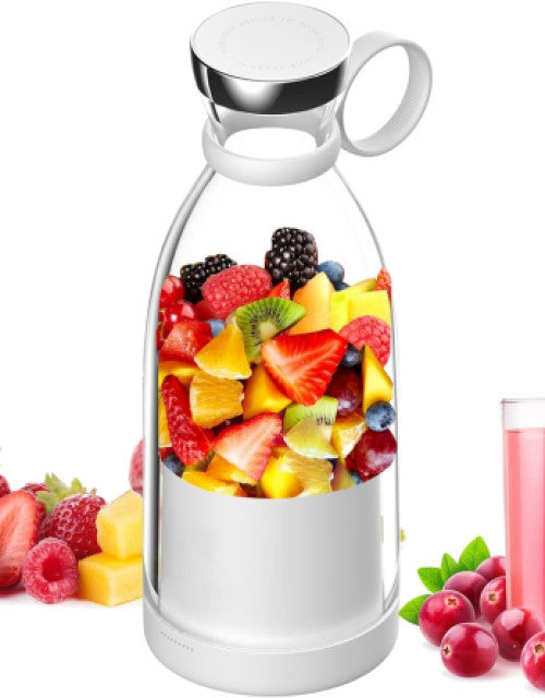 Portable Blender Bottle Shape, USB Rechargeable Mini Juicer Blender, Electric Juicer Bottle Blender Mixer Grinder, Personal Size Blender for Juices, Shakes and Smoothies, Fruit Juicer Machine